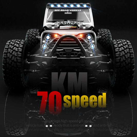 #0054 16103 Rc Car Brushless 1/16 70km/h Off Road 4WD with LED 2.4G Waterproof Remote Control Climbing Monster Truck