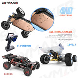 #0015 WLtoys 124007 124008 V8 1:12 Brushless RC Car 75Km/H High Speed Metal 4WD Drive Off-Road 2.4G 124016 124017 1/12 RC Car Toys