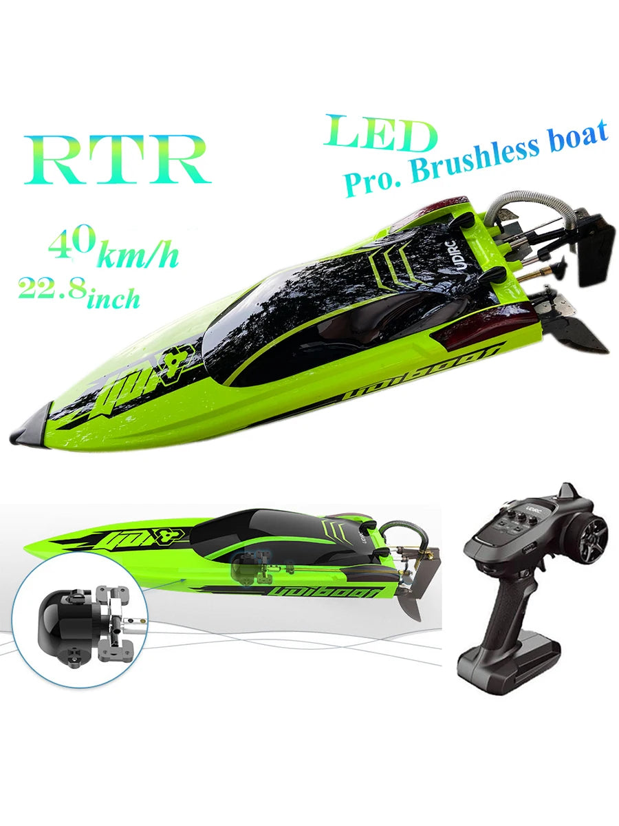 #0925 UDI R/C UDI018 Large RC Speed Boat 2.4G 4WD 40-45km/h Remote Control Brushless Watercraft for Hobby Adult 22.8Inches