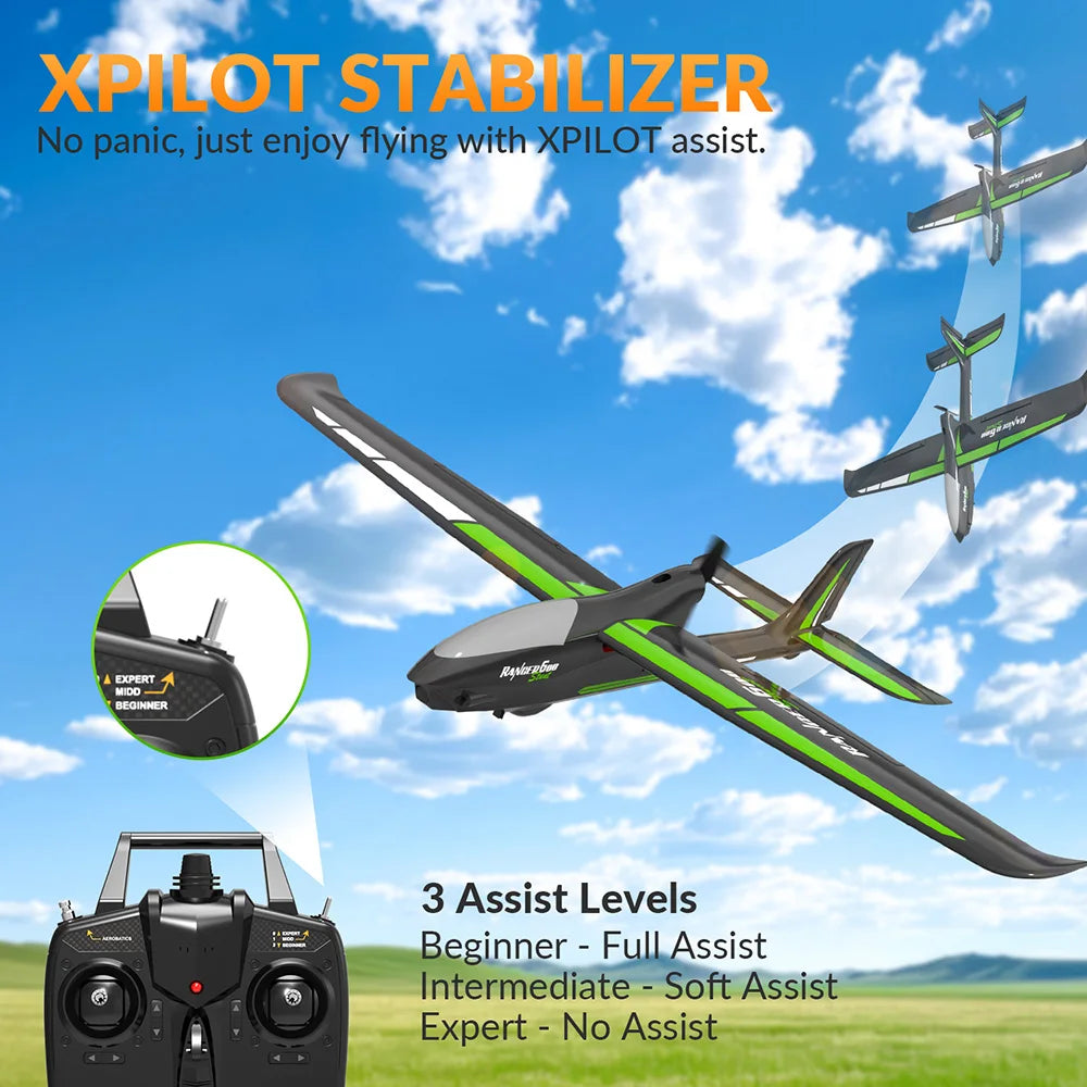 #0986 VolantexRC 76102SR Ranger 600 EPP 2.4GHz 4CH 6-Axis Gyro One Key Aerobatics XPilot Stabilization System RC Airplane Glider RTF