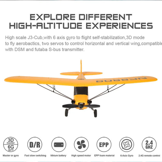 #0346 A505 J3 Rc Plane 2.4ghz 3ch 6-axis Epp 505mm Fixed Wingspan High Emulation Glider Outdoor Aircraft Toys For Boys Kids