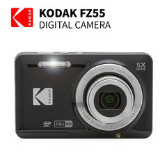 #0797 KODAK PIXPRO FZ55-RD 16MP Digital Camera 5X Optical Zoom 28mm Wide Angle 1080P Full HD Video 2.7" LCD Vlogging Camera