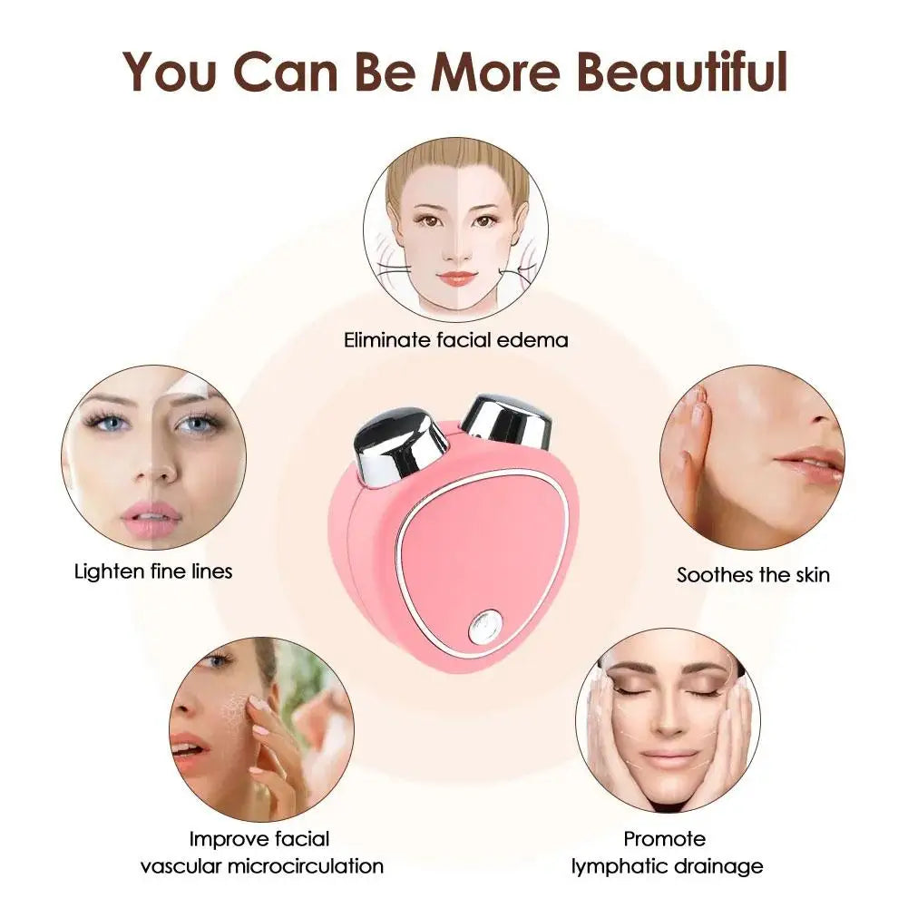 #0854 1pcs Portable Electric Face Lift Roller Massager EMS Lifting Vibration Beauty Skin Massage Sonic Facial Microcurrent Tighte Y5T4