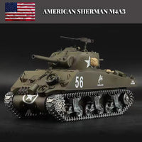 #0311 Henglong 3898-1 Metal US M4A3 Main Battle Tank RC Model US Sherman 1:16 Battle Simulation Remote Control Tank Model Toys Car