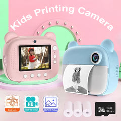 #0914 Children's Instant Print Camera With Thermal Printer Kids Digital Photo Camera Girl's Toy Child Camera Video Boy's Birthday Gift