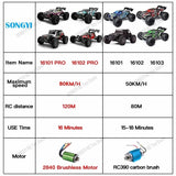 #0287 4WD RC Car 4x4 Off Road Drift Racing Cars 50 or 80KM/h Super Brushless High Speed Radio Waterproof Truck Remote Control