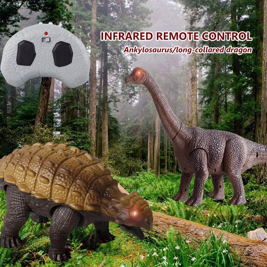 #0655 RC Dinosaur Ankylosaurus Simulation Remote Control Dino Realistic Walking With Light Sounds Creative Animal Toys