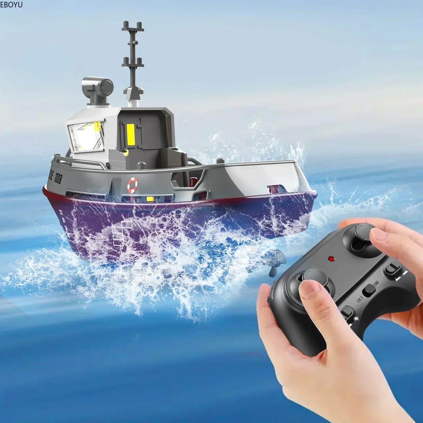 #0942 NEW S820 RC Boat 1/72 Powerful Dual Motor Wireless Radio Control Shipboat 2.4G Electric Remote Control Tugboat Model Toy for Boy